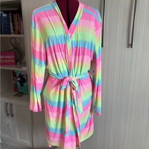 Weekend Edition‎ Colorful Striped Lightweight Soft Robe Szie XL NWT
